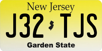 NJ license plate J32TJS