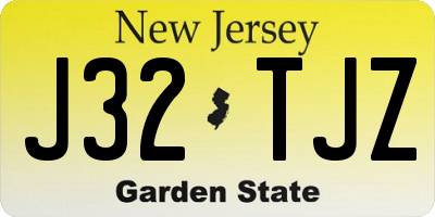 NJ license plate J32TJZ