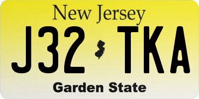 NJ license plate J32TKA