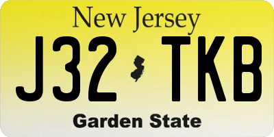 NJ license plate J32TKB