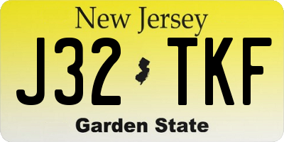 NJ license plate J32TKF