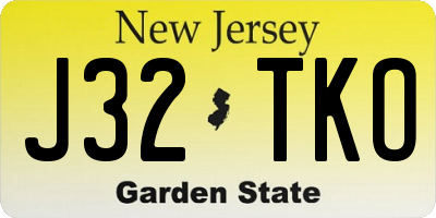 NJ license plate J32TKO