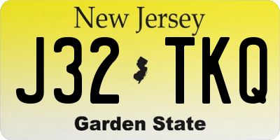 NJ license plate J32TKQ