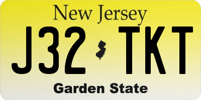 NJ license plate J32TKT