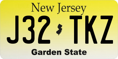 NJ license plate J32TKZ