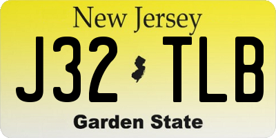 NJ license plate J32TLB