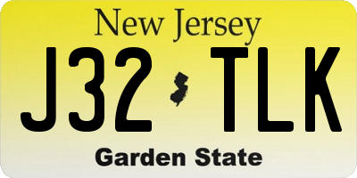 NJ license plate J32TLK