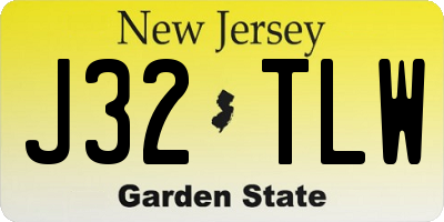 NJ license plate J32TLW