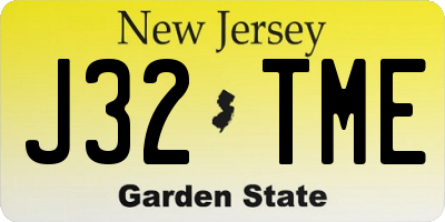 NJ license plate J32TME