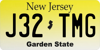 NJ license plate J32TMG
