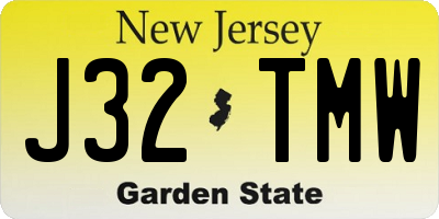 NJ license plate J32TMW