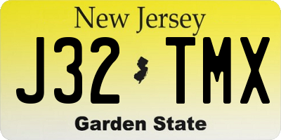 NJ license plate J32TMX
