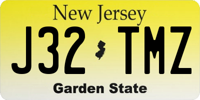NJ license plate J32TMZ