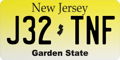 NJ license plate J32TNF