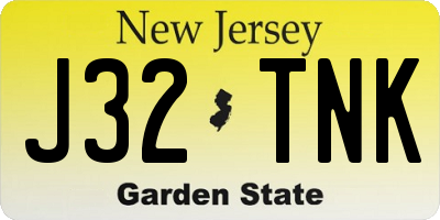NJ license plate J32TNK