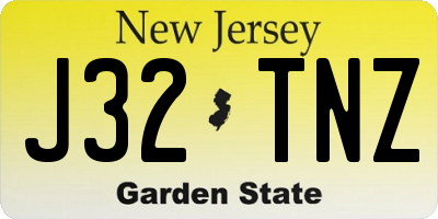 NJ license plate J32TNZ