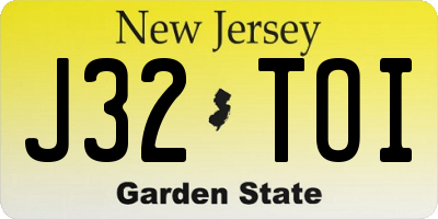 NJ license plate J32TOI