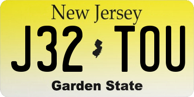 NJ license plate J32TOU