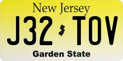 NJ license plate J32TOV