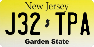 NJ license plate J32TPA