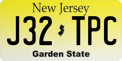 NJ license plate J32TPC