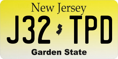 NJ license plate J32TPD