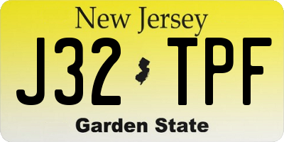 NJ license plate J32TPF