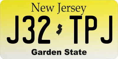 NJ license plate J32TPJ