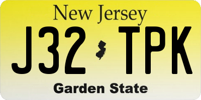 NJ license plate J32TPK