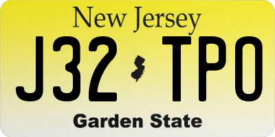 NJ license plate J32TPO