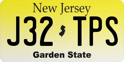 NJ license plate J32TPS