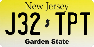 NJ license plate J32TPT