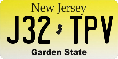 NJ license plate J32TPV