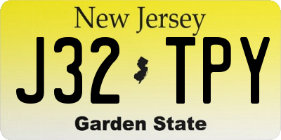 NJ license plate J32TPY