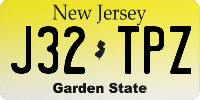 NJ license plate J32TPZ