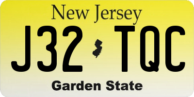 NJ license plate J32TQC
