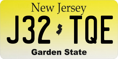 NJ license plate J32TQE