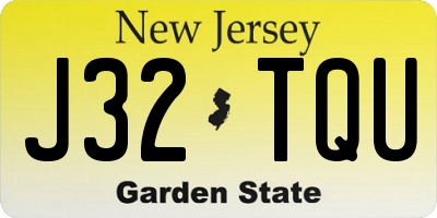 NJ license plate J32TQU