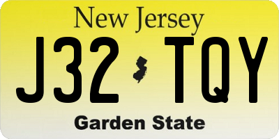 NJ license plate J32TQY