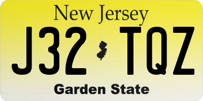 NJ license plate J32TQZ