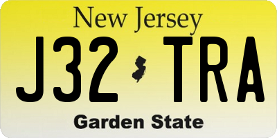 NJ license plate J32TRA