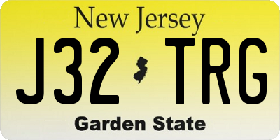 NJ license plate J32TRG