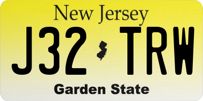 NJ license plate J32TRW