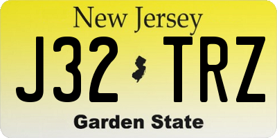 NJ license plate J32TRZ