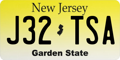 NJ license plate J32TSA