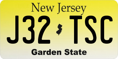 NJ license plate J32TSC