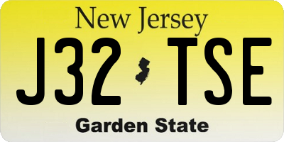 NJ license plate J32TSE
