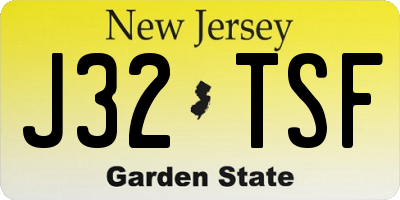 NJ license plate J32TSF