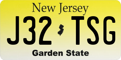 NJ license plate J32TSG