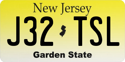 NJ license plate J32TSL